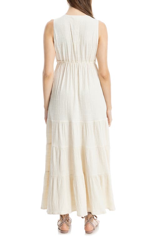 Max Studio Tassel Tie Maxi Dress In White
