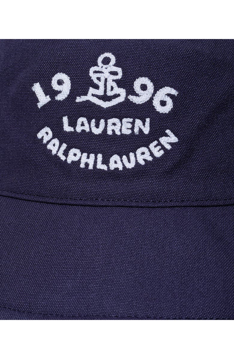 Lauren Ralph Lauren Embroidered Logo Bucket Hat, Alternate, color, Refined Navy