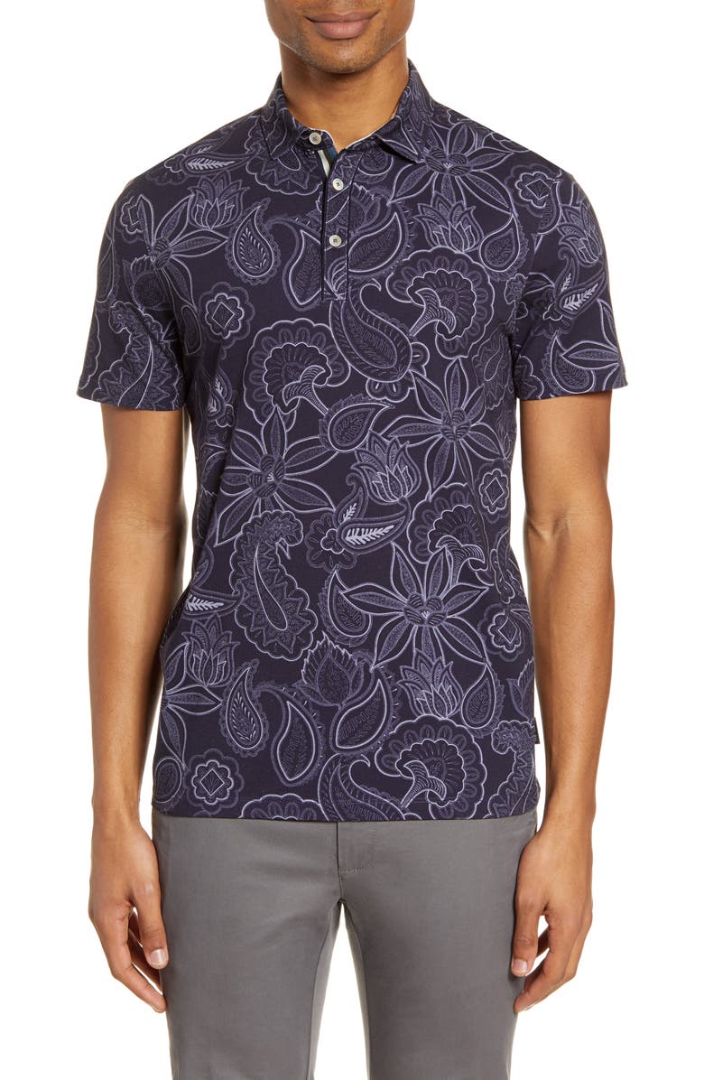 Ted Baker London Fright Floral Polo, Main, color, 