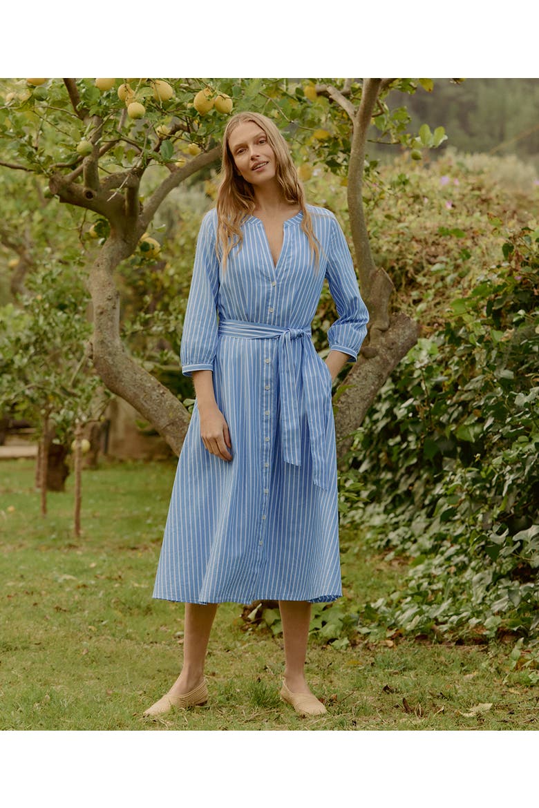Organic Cotton Sunset Lightweight Cotton Easy Dress, Alternate, color, Blue Bondi Stripe