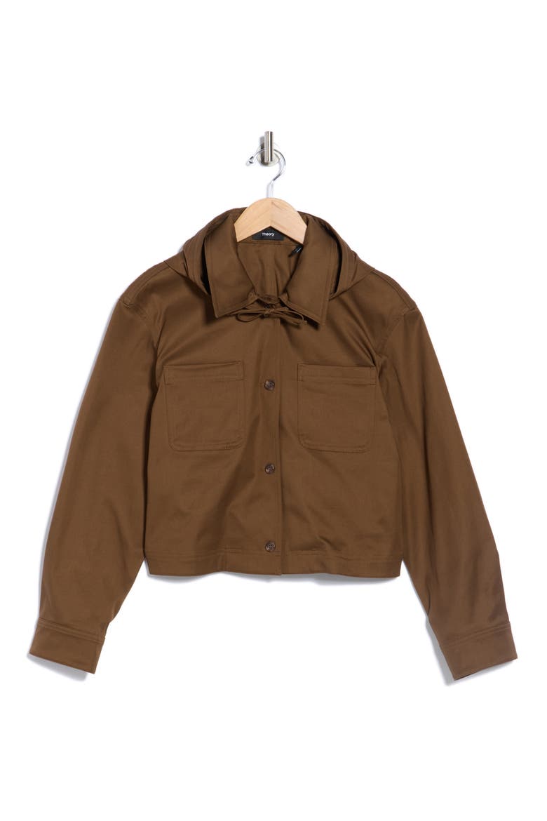 Hooded Crop Jacket, Alternate, color, CLOVE