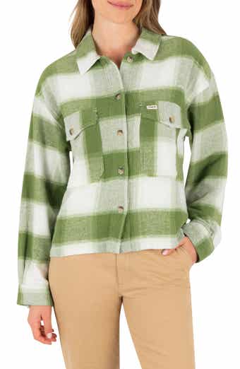 Hurley Roam Boxy Flannel Button-Up Shirt