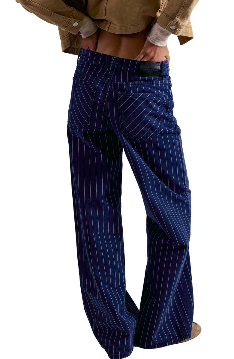 Free People Nia Stripe Boyfriend Jeans, Alternate, color, Indigo Pinstripe