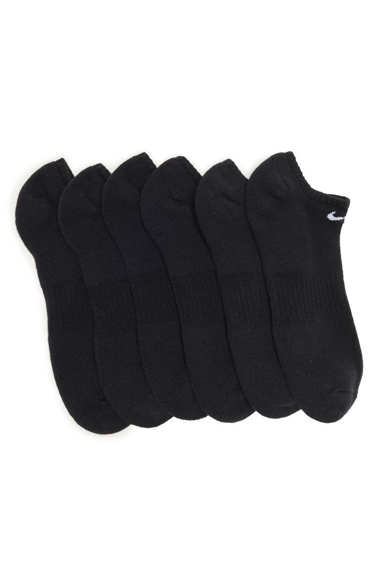 Nike 6-Pack Everyday Cushion No-Show Socks, Main, color, 010 Black/White