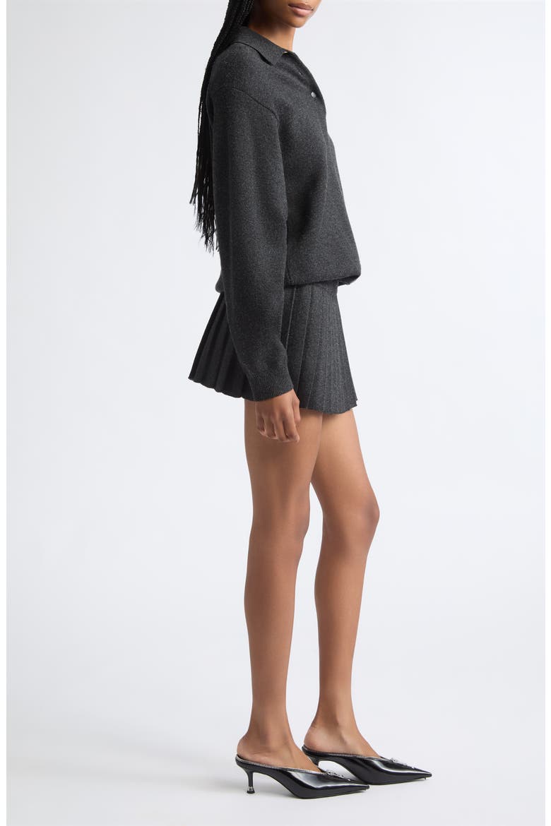 Wool Blend Long Sleeve Polo Dress, Alternate, color, GRAPHITE