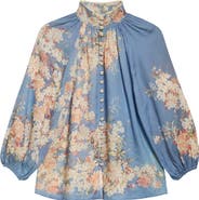 Zimmermann Cascadian Billow Linen Button-Up Shirt | Nordstrom