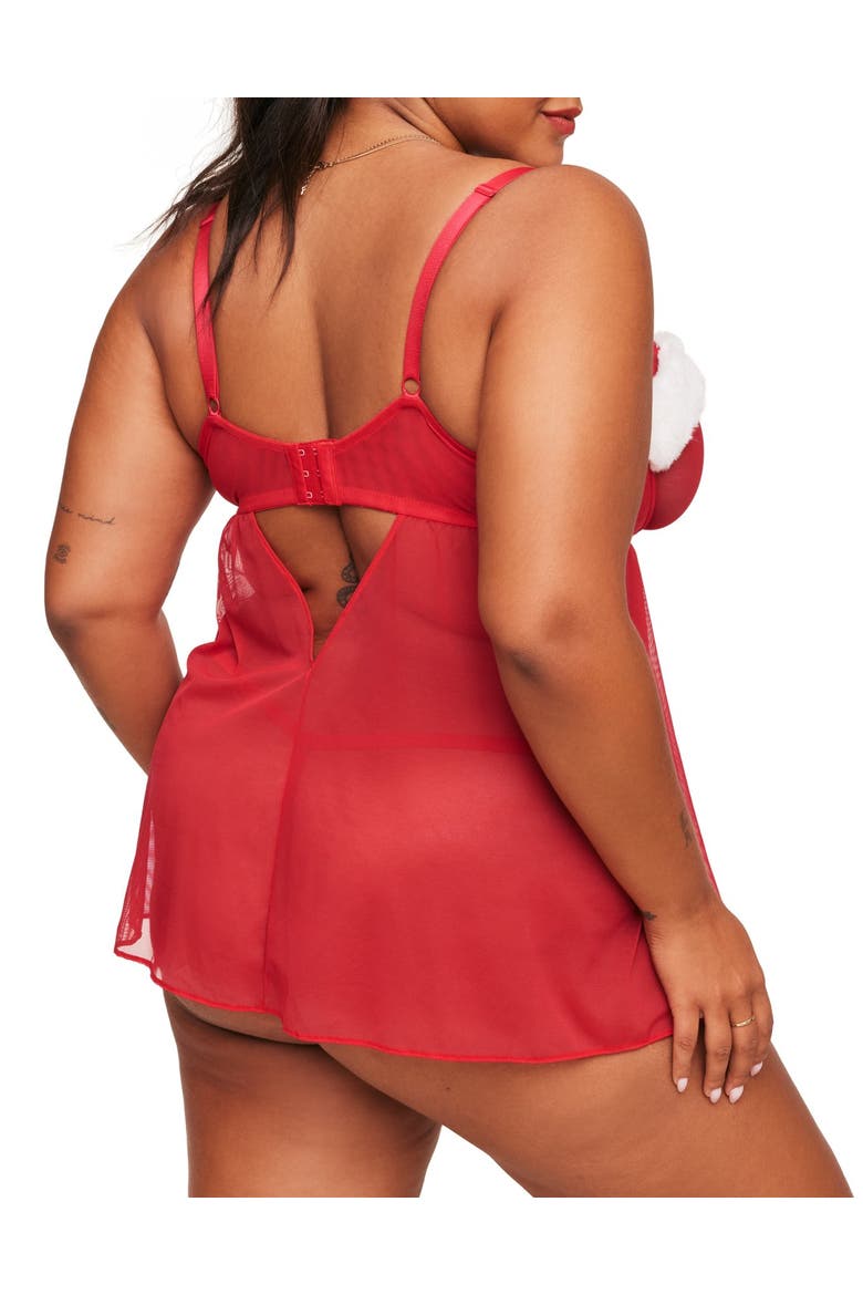 Claussine Babydoll Lingerie, Alternate, color, Dark red