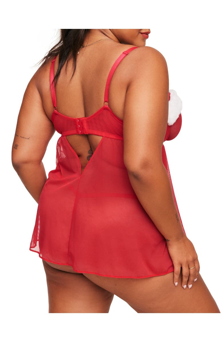Adore Me Claussine Babydoll Lingerie, Alternate, color, Dark Red