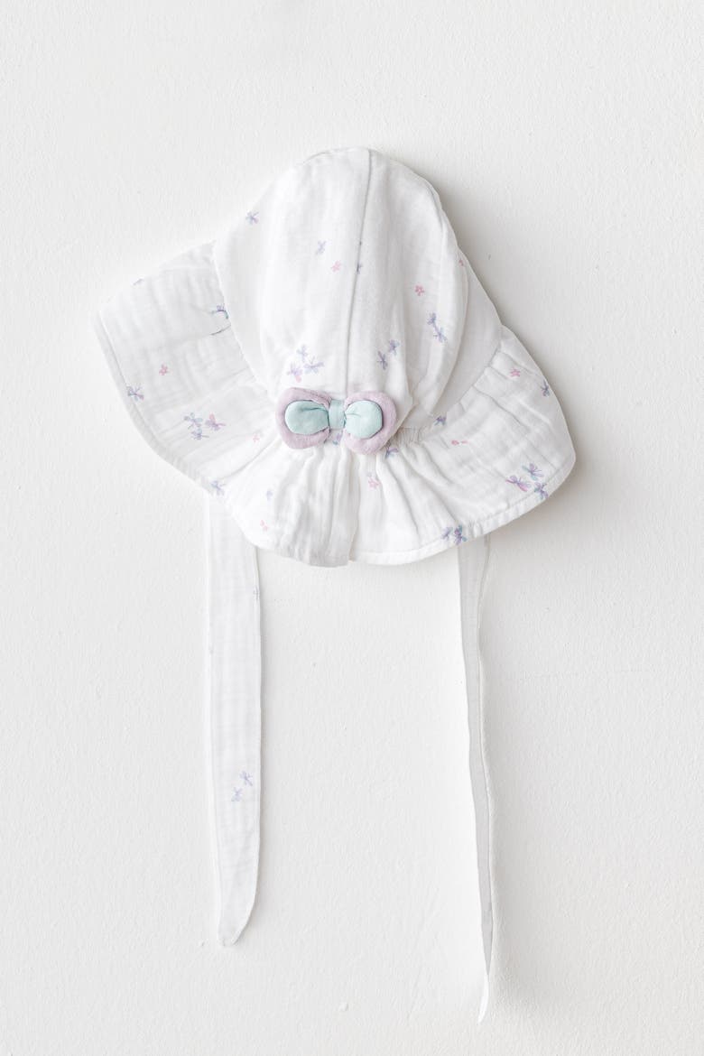 Butterfly Muslin Bow Hat, Alternate, color, White
