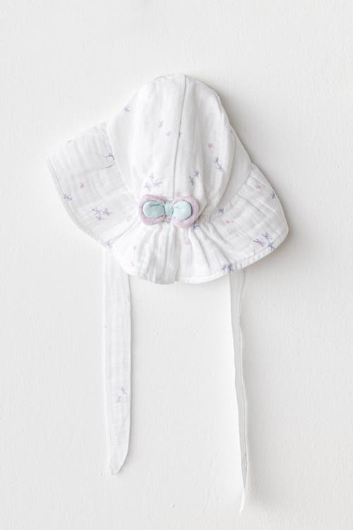 Andy Wawa Butterfly Muslin Bow Hat In White