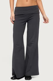 EDIKTED Wide Leg Foldover Pants