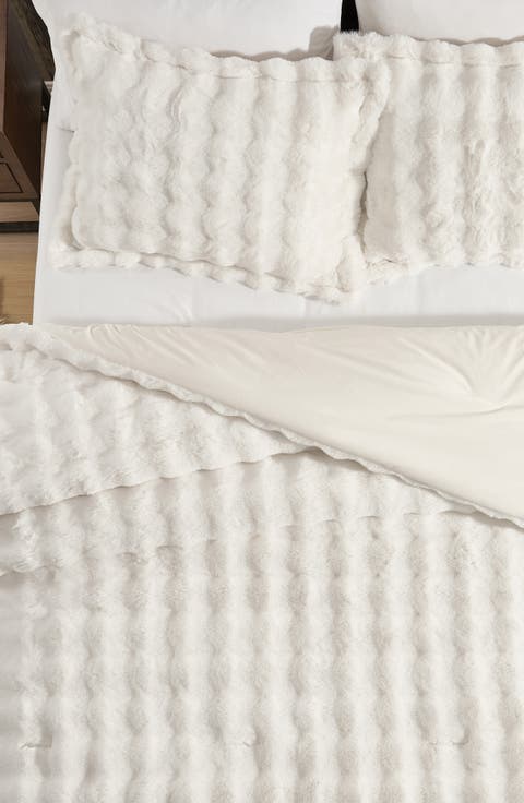 Bubble Faux Fur 3-Piece Comforter Set