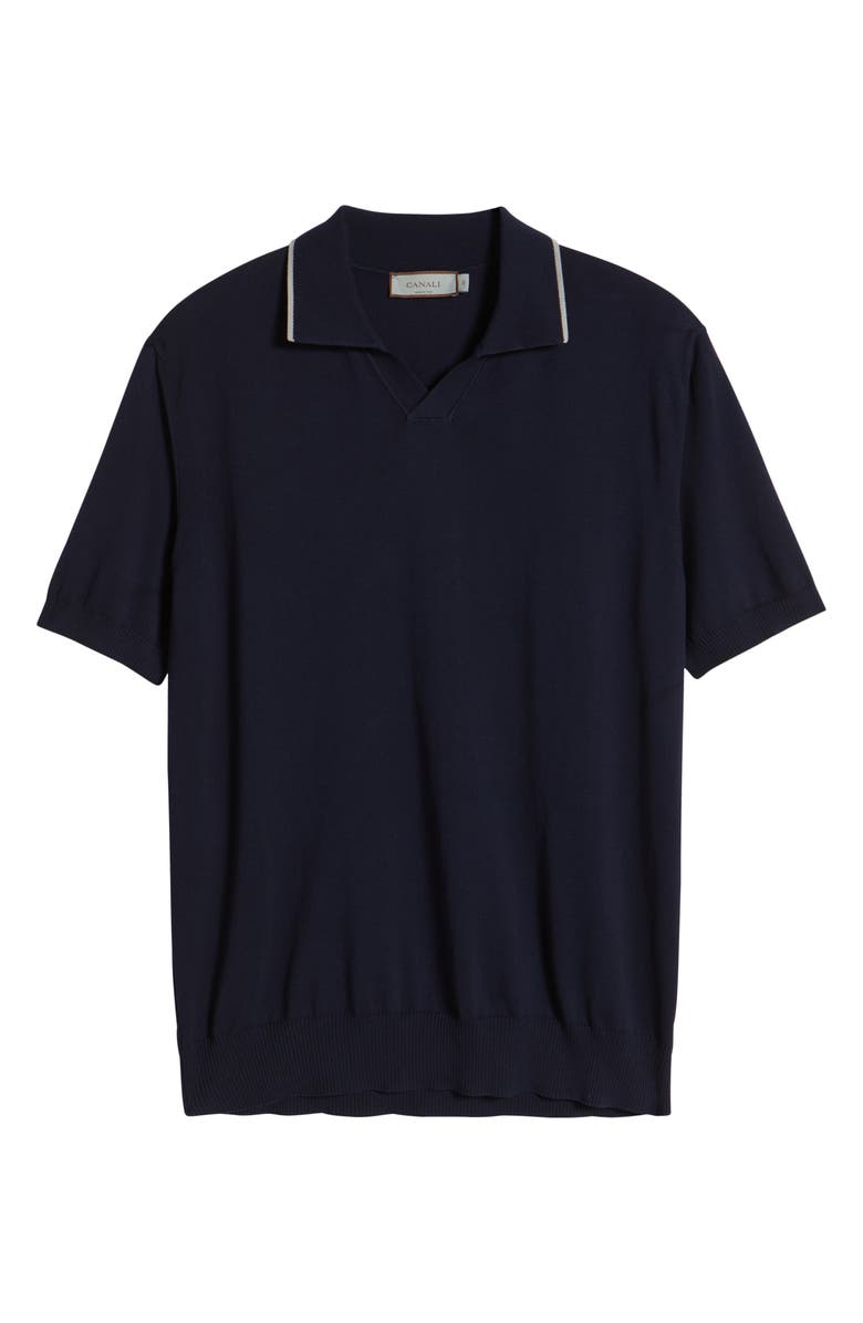 Canali Regular Fit Johnny Collar Polo, Alternate, color, Navy
