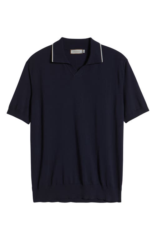 Shop Canali Regular Fit Johnny Collar Polo In Navy