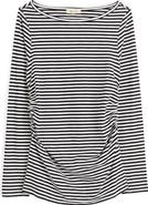 Madewell Stripe Ruched Crewneck Long Sleeve T-Shirt