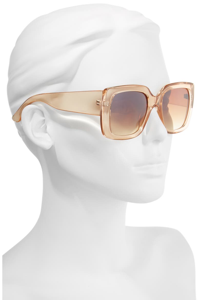 50mm Translucent Square Sunglasses, Alternate, color, PEACH CLEAR