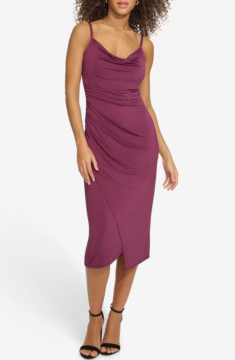 Siena Venezia Cocktail Slipdress, Main, color, Eggplant