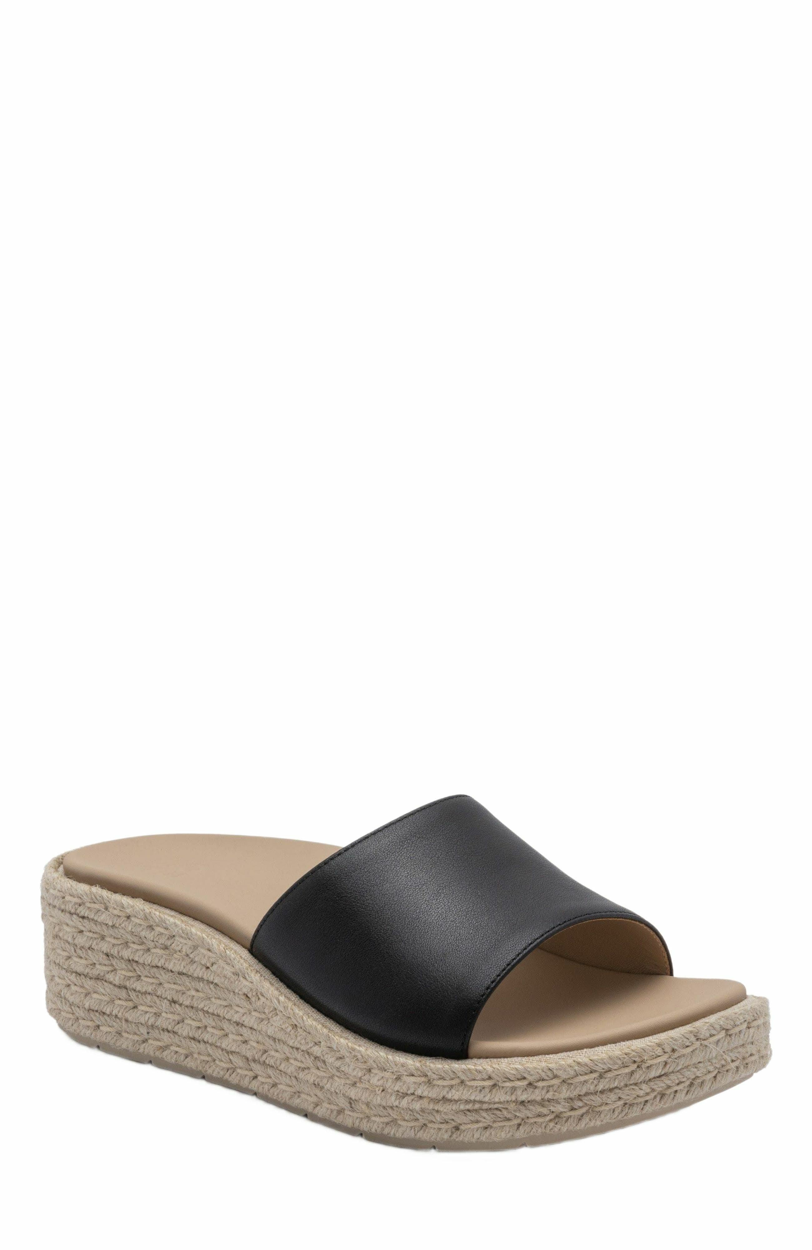 Solstice Slide, Main, color, Black Leather