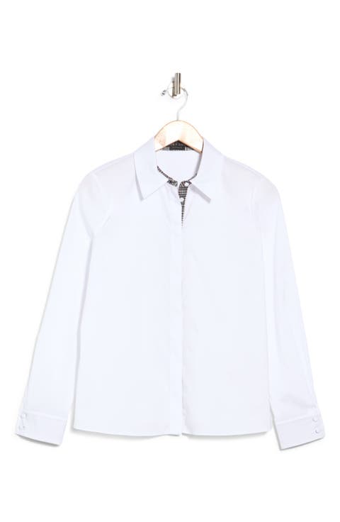 Willa Contrast Placket Button-Up Shirt