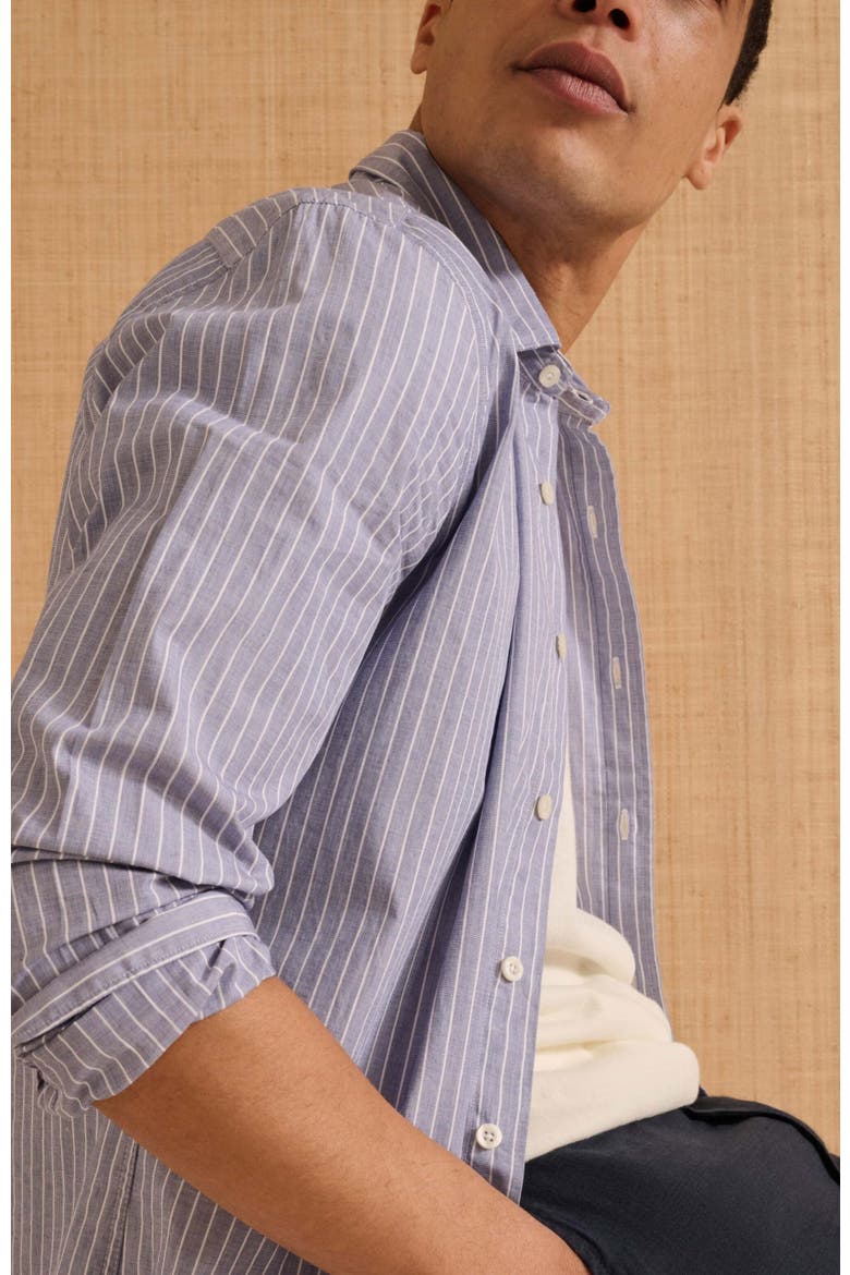 Poplin Button Down Long Sleeve Shirt, Alternate, color, Classic Navy