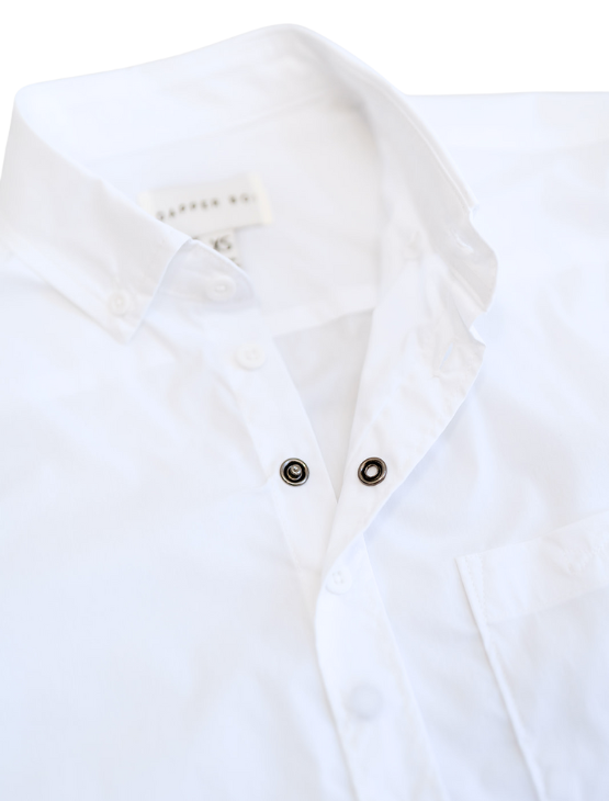 White Essential Long Sleeve Button-Up - image 2