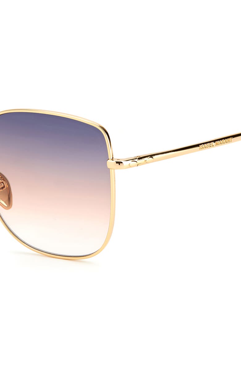 Isabel Marant 58mm Gradient Square Sunglasses, Alternate, color, Rose Gold/ Grey Shaded Pink