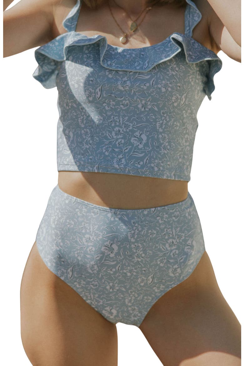 Seaside High Waisted Bikini Bottoms, Main, color, Blue