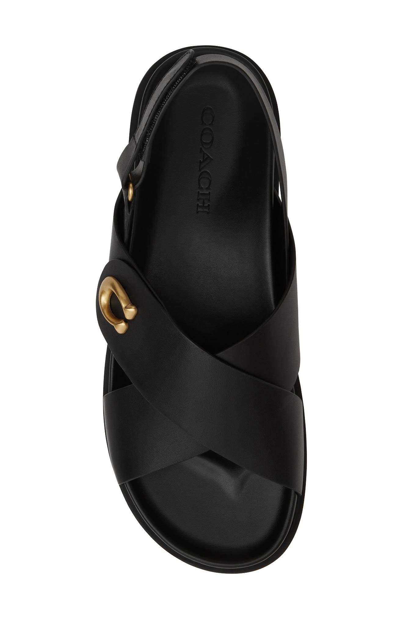 COACH Sculpted C Slingback Sandal, Alternate, color, Black