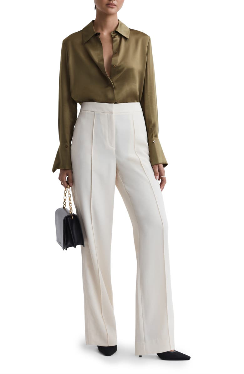 Reiss Hailey Silk Button-Up Shirt, Alternate, color, 