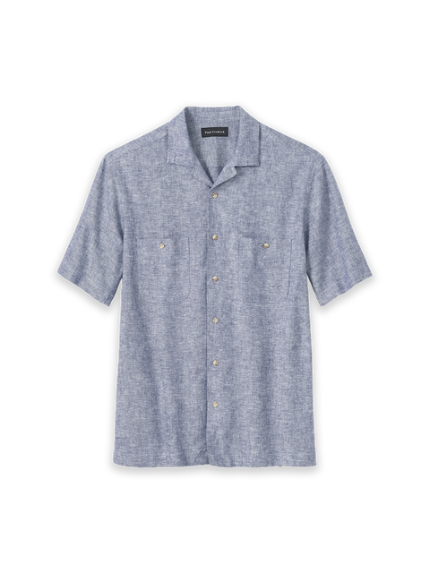 Slim Fit Linen Blend Solid Casual Shirt