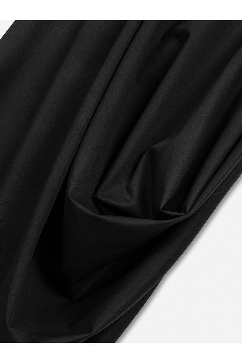 Draped Pleat Detail Midi Skirt, Alternate, color, Black