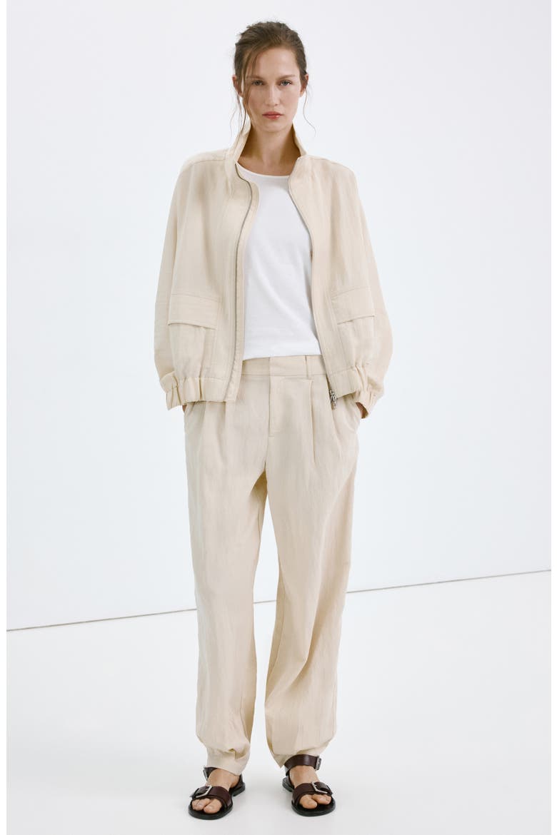 Starring Hailey Bieber Pleated Balloon Pants, Alternate, color, LIGHT/ PASTEL GREY