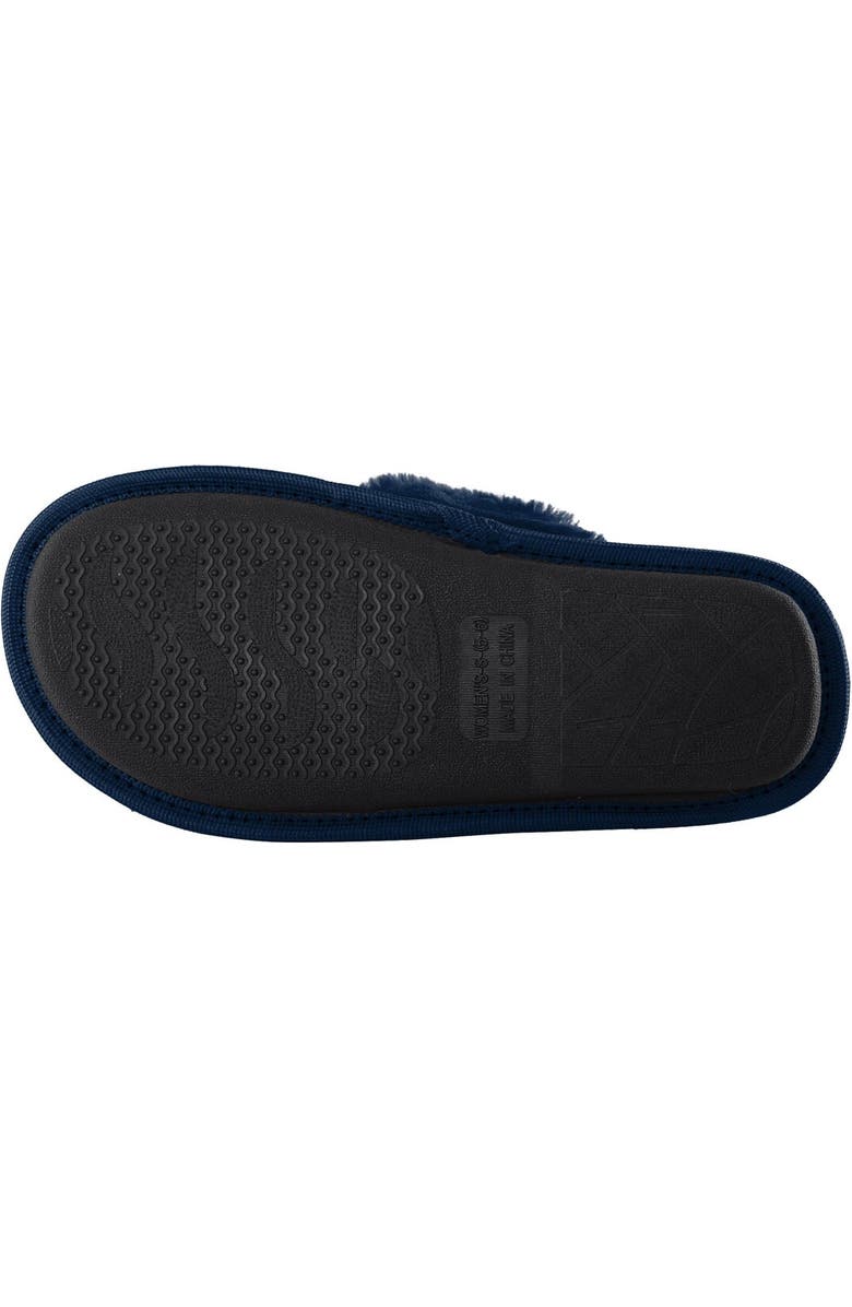 FOCO Women's FOCO Navy Chicago Bears Two-Tone Crossover Faux Fur Slide Slippers, Alternate, color,