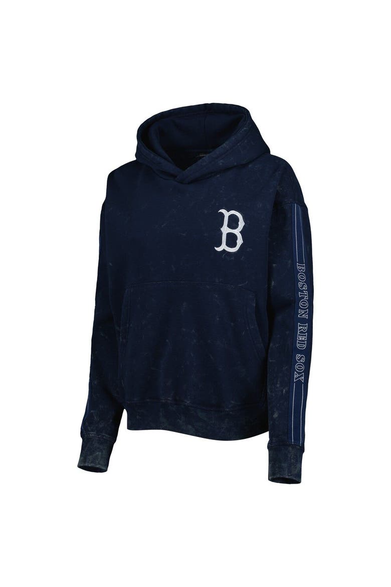 Women's The Wild Collective Navy Boston Red Sox Marble Pullover Hoodie, Alternate, color, Navy