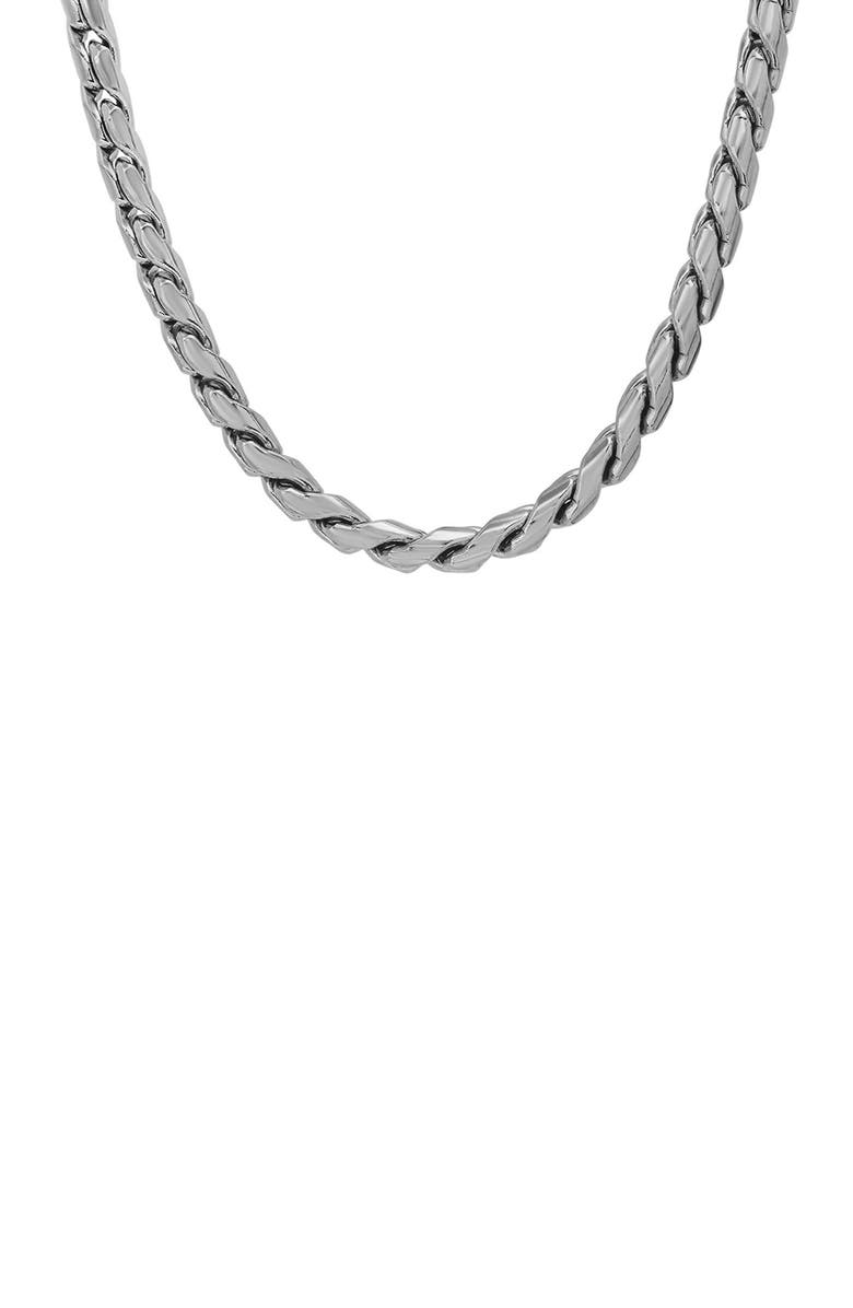 HMY JEWELRY Oxidized Stainless Steel Necklace, Alternate, color, 
