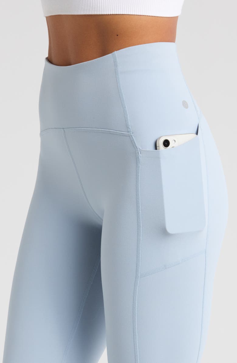Zella Studio Luxe High Waist Pocket 7/8 Leggings, Alternate, color, Blue Fog