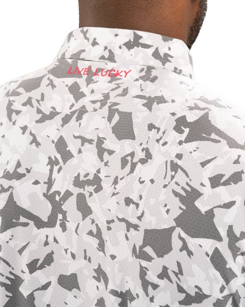 Black Clover Camo Mix Polo In White