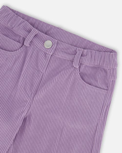 Deux Par Deux Wide Leg Corduroy Pants In Purple