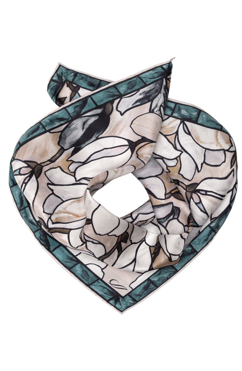 Elizabetta Clara - Silk Bandana, Alternate, color, Teal And Tan