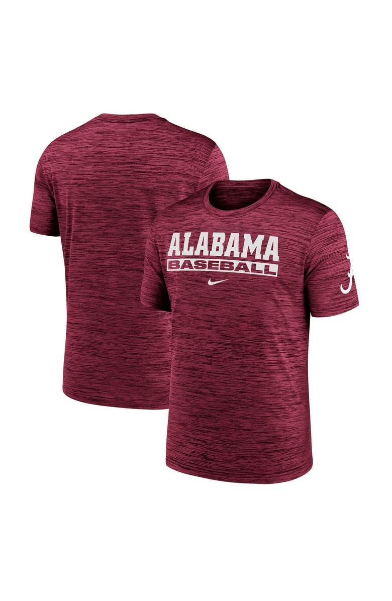 Nike Men's Nike Crimson Alabama Crimson Tide Velocity Baseball Wordmark Stack Performance T-Shirt, Main, color, Crimson