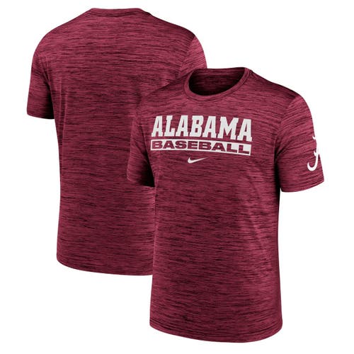 Nike Crimson Alabama Crimson Tide Velocity Baseball Wordmark Stack Performance T-shirt