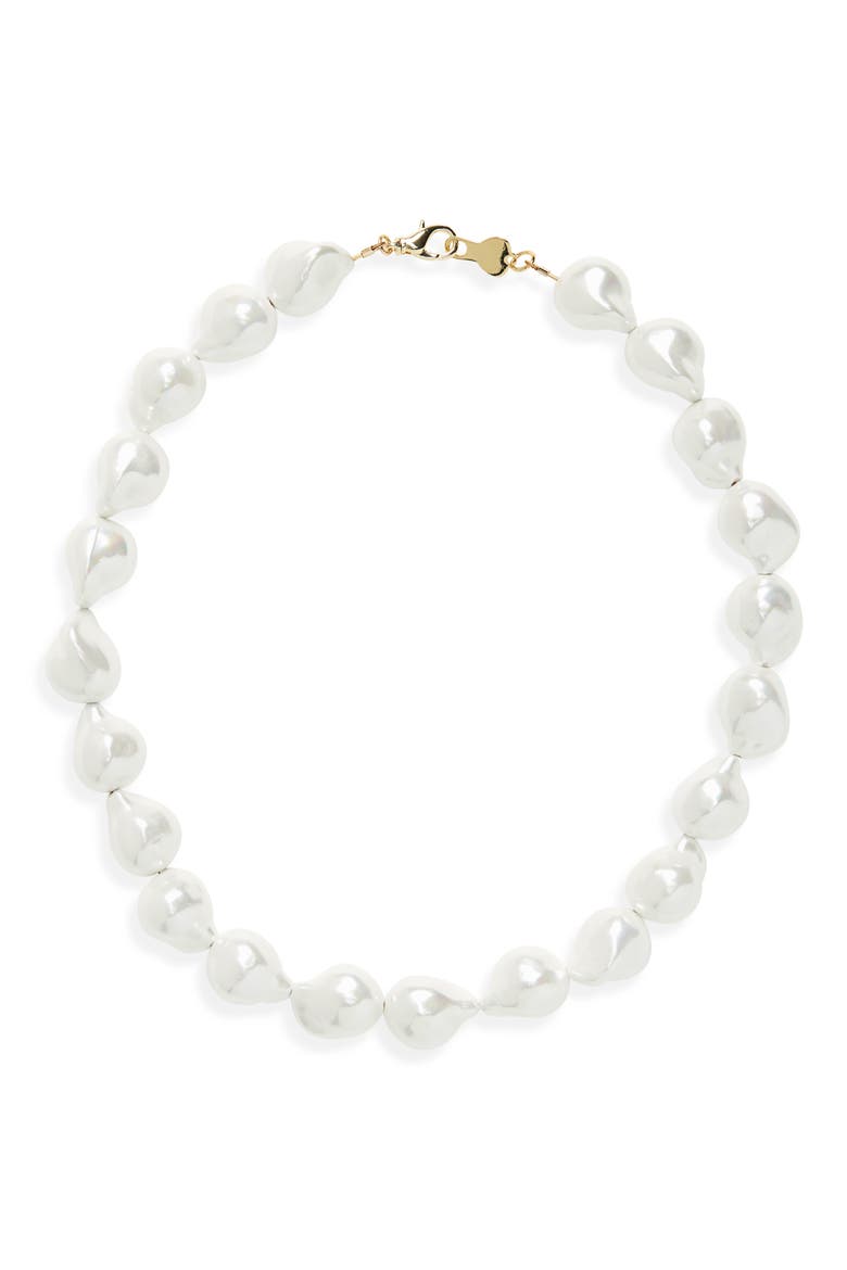 Shelby Pearl Choker Necklace, Main, color, GOLD