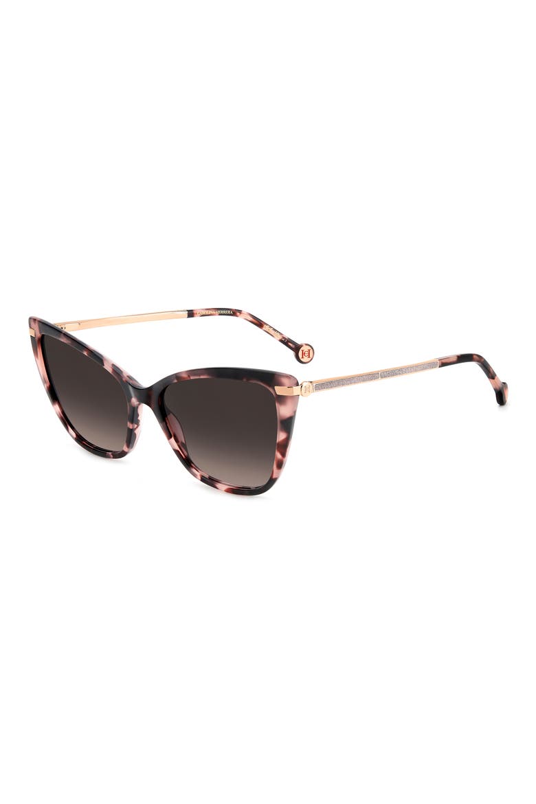 55mm Gradient Rectangular Sunglasses, Alternate, color, PINK HAVANA/ BROWN SF