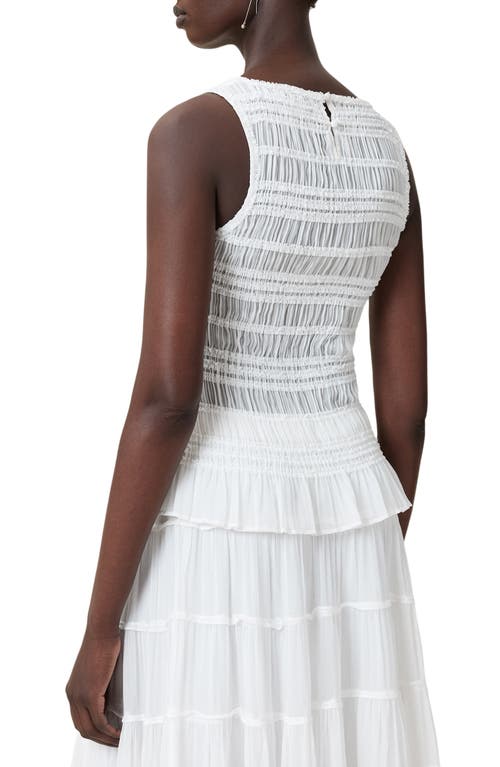 Allsaints Marion Pleated Sleeveless Top In White