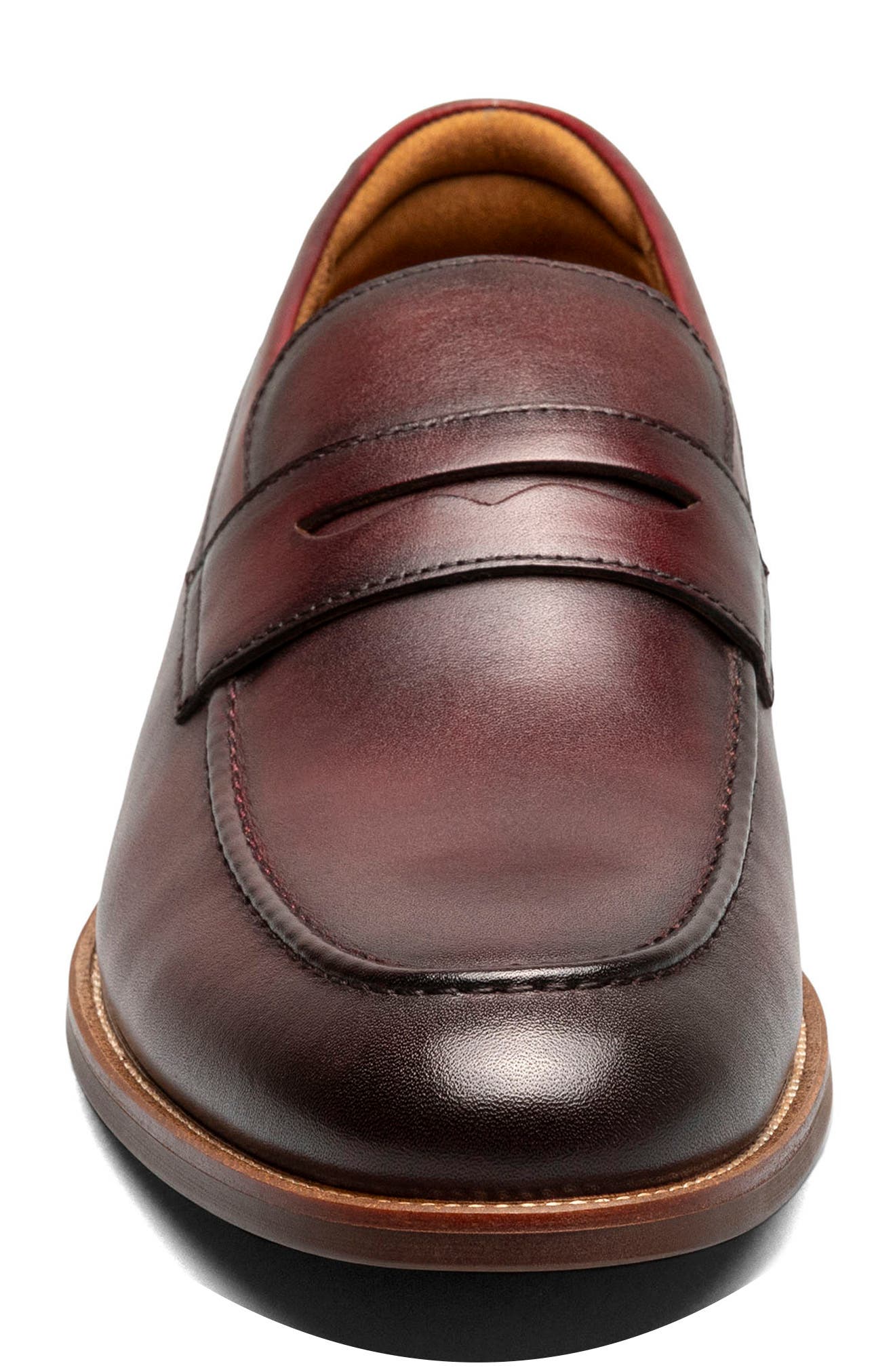 Rucci Apron Toe Penny Loafer, Alternate, color, BURGUNDY