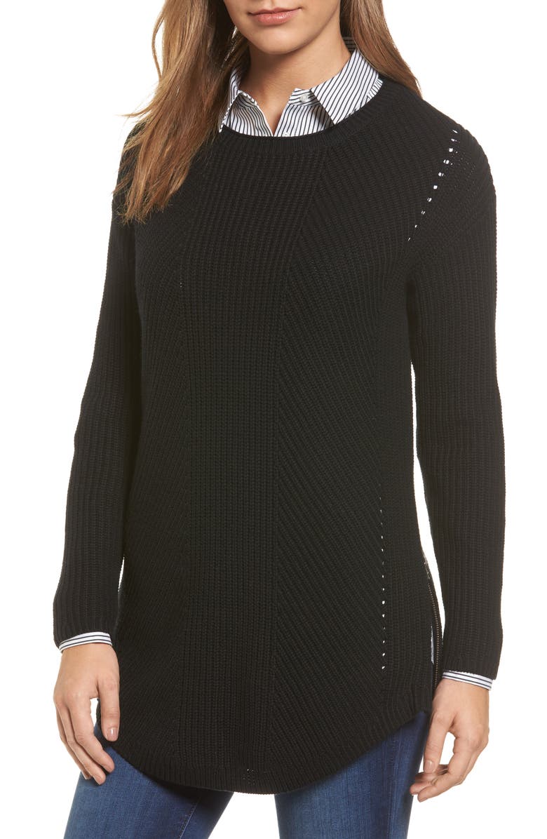 Caslon<sup>®</sup> Rib Knit Cotton Tunic, Main, color, 