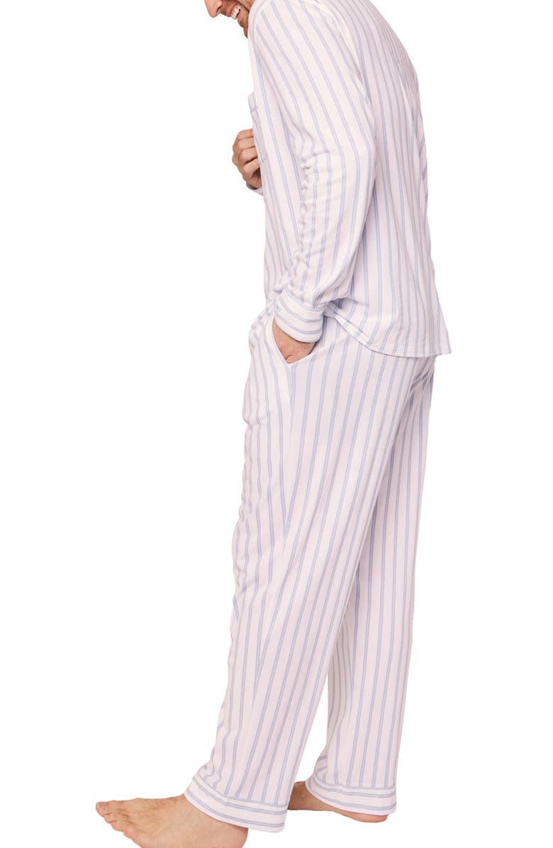 Petite Plume Luxe Stripe Pima Cotton Pajamas, Alternate, color, 