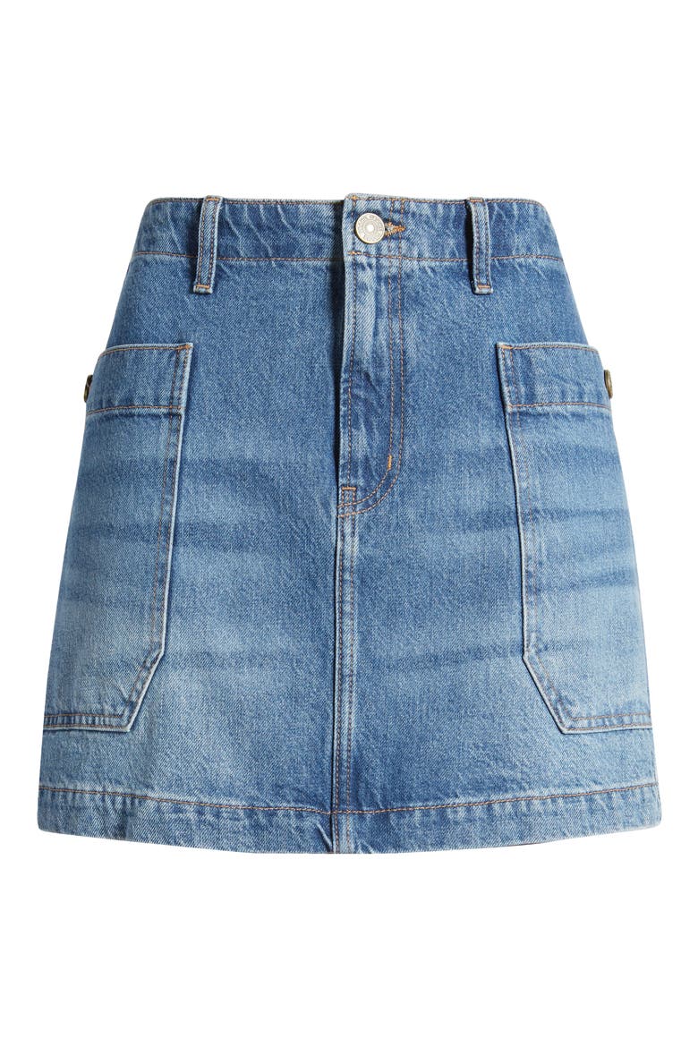 Cargo Denim Miniskirt, Alternate, color, MOREY