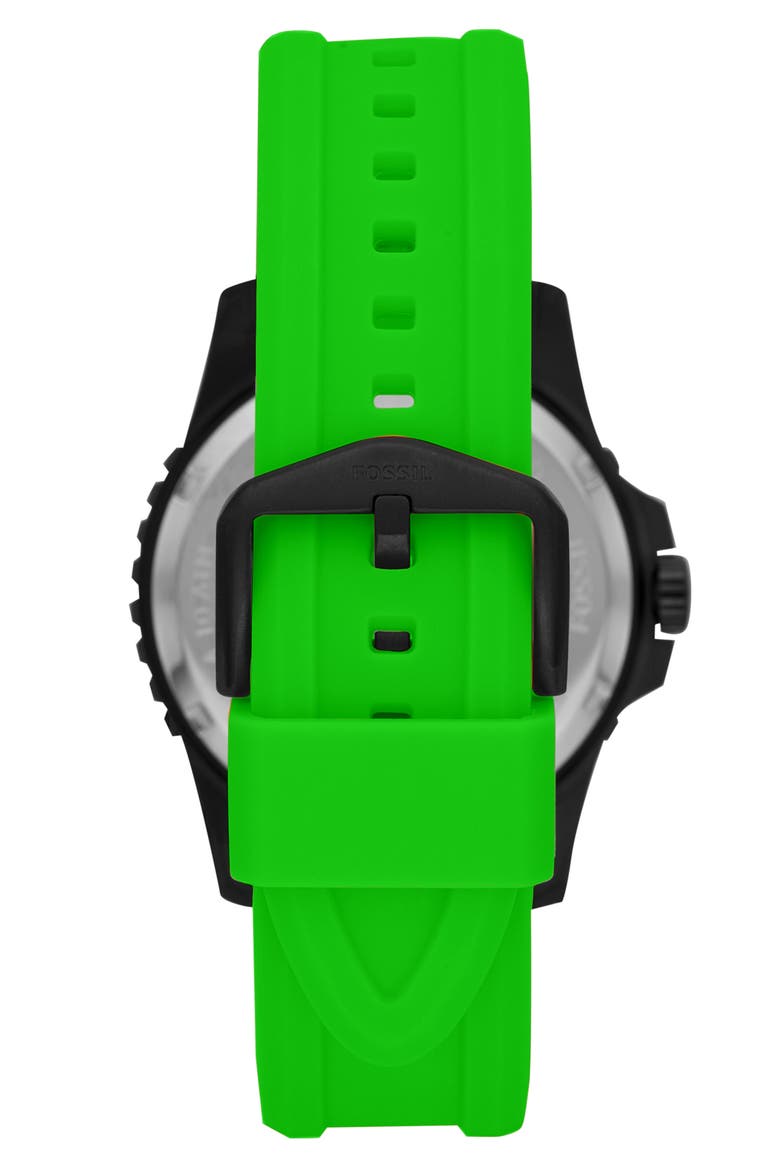 FB-01 Silicone Strap Watch, 42mm, Alternate, color, GREEN/ BLACK