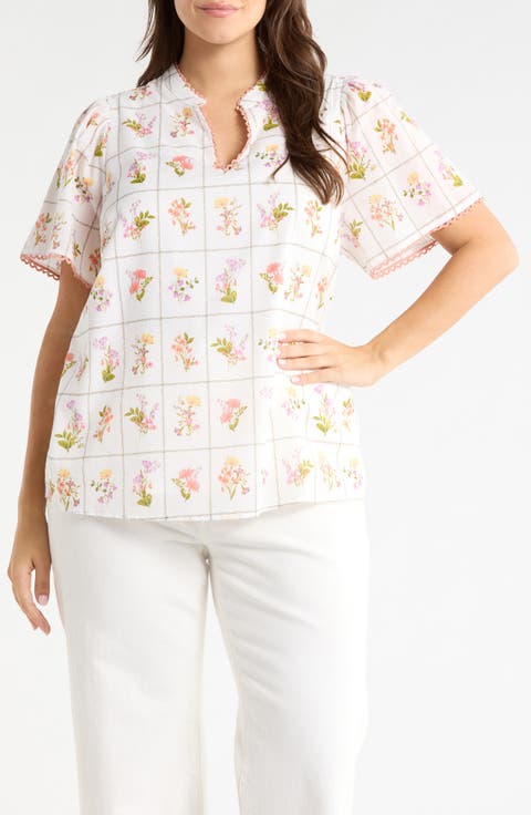 Diane Floral Print Top (Plus)
